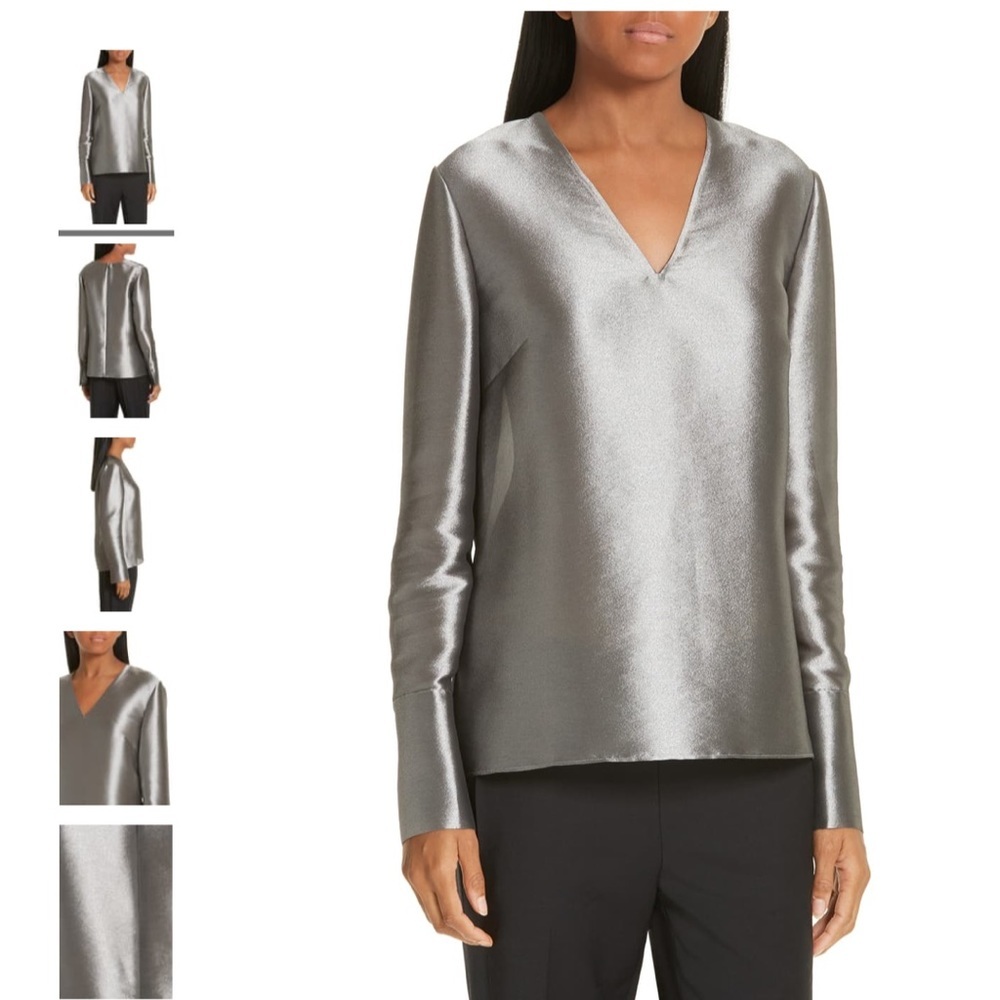 Lewit NWT Metallic Silver Blouse